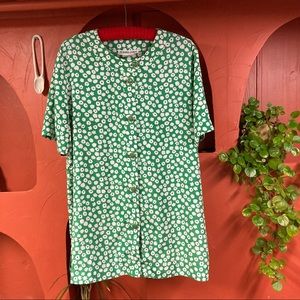 Vintage Andrea Gayle Floral Button-Up Tunic US 18